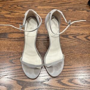 Stuart Weitzman Nudist 8.5 Elephant Grey Suede Sandals